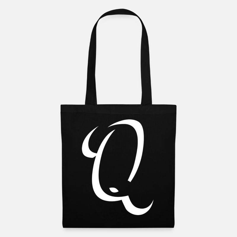 Letter Q, Name, der Buchstabe Q  - Stoffbeutel - Schwarz