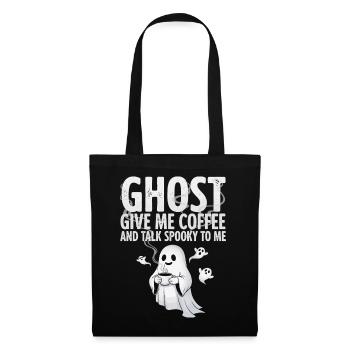 Spooky Coffee Ghost Illustration - Tote Bag - black - Front