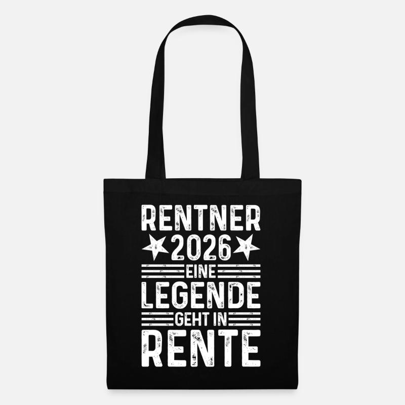Rentner 2026 - Eine Legende geht in Rente  - Stoffbeutel - Schwarz