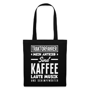 Cadeau drôle de conducteur de tracteur - Sac en tissu - noir - Devant