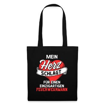 Battements de cœur pour un pompier - Sac en tissu - noir - Devant
