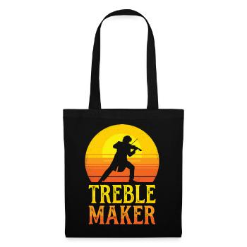 Treble Maker Pun Musician Violonist Man - Tote Bag - black - Front
