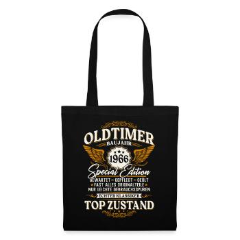 Oldtimer 1966 Baujahr 60. Geburtstag Geschenk - Stoffbeutel - Schwarz - Vorne