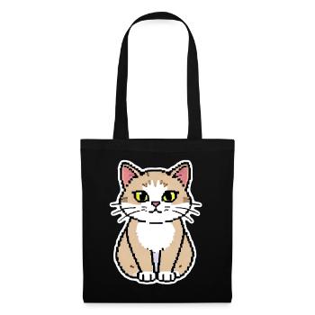 Cat Pixel Art - Tote Bag - black - Front