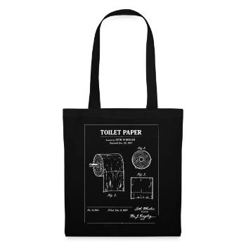 Plan de brevet pour papier toilette - Sac en tissu - noir - Devant