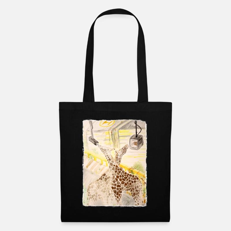 Giraffe im Neon-Transit - Stoffbeutel - Schwarz