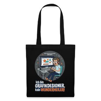 Ich bin Grafikdesigner, kein Wunderheiler - Stoffbeutel - Schwarz - Vorne