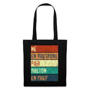Né en Bretagne Fier Breton - Sac en tissu - noir - Devant