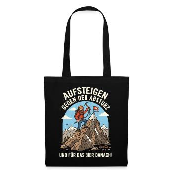 Bergsteiger gegen Abstieg Bier Danach - Stoffbeutel - Schwarz - Vorne