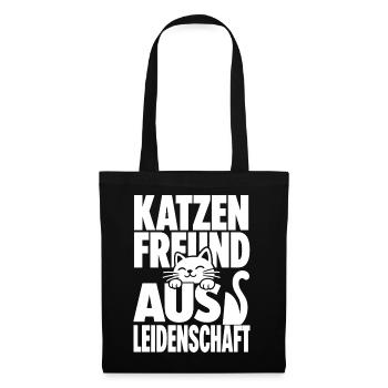 Katzenfreund Aus Leidenschaft - Stoffbeutel - Schwarz - Vorne