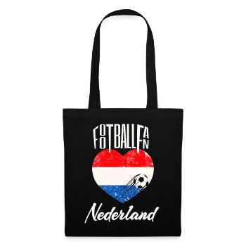 Fussball Fan Niederlande - Stoffbeutel - Schwarz - Vorne
