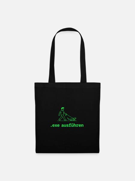 Exe ausführen Informatik Programming Geschenk - Stoffbeutel - Schwarz