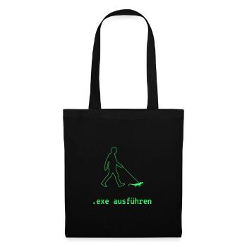 exe ausführen grün - Stoffbeutel - Schwarz - Vorne