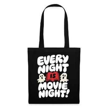 Chaque soir, c’est la soirée cinéma des fantômes - Sac en tissu - noir - Devant
