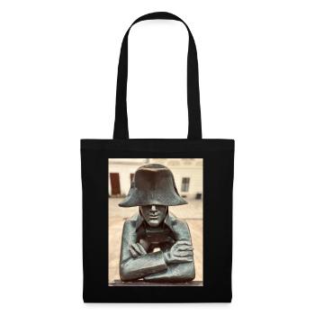 Détective au chapeau en bronze - Sac en tissu - noir - Devant