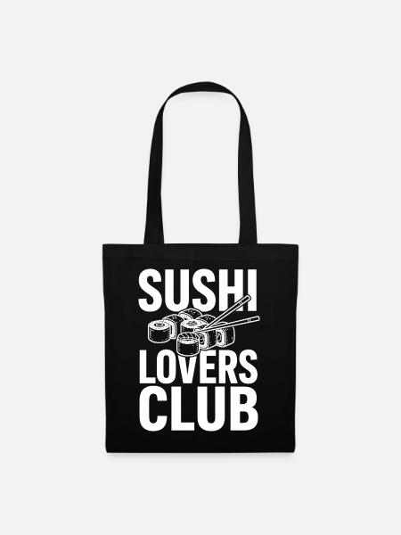 Sushi Lovers Club mit Essstäbchen - Stoffbeutel - Schwarz