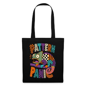 Caméléon panique de motifs - Sac en tissu - noir - Devant