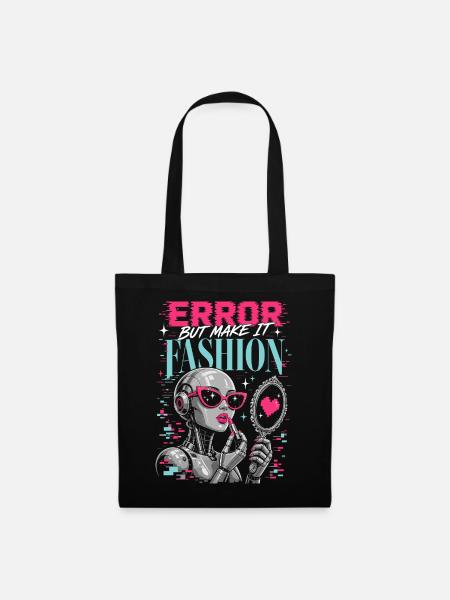 Error Fashion – Futuristischer Roboter-Style - Stoffbeutel - Schwarz