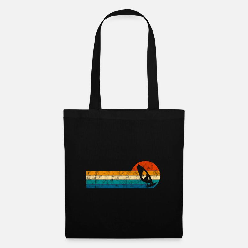 Windsurfen Windsurfing Windsurfer Retro Surfen - Stoffbeutel - Schwarz