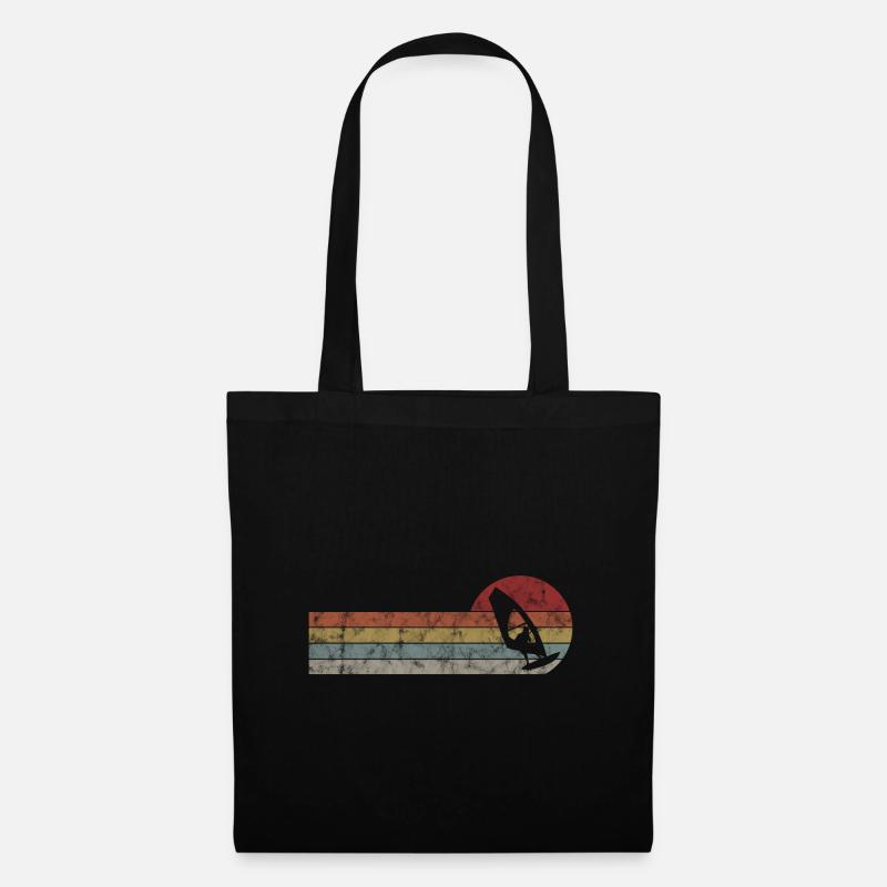 Windsurfen Windsurfing Windsurfer Surfen Retro - Stoffbeutel - Schwarz