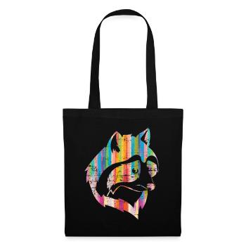 Ratons laveurs cadeau raton laveur - Sac en tissu - noir - Devant