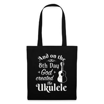 Et le 8ème jour, Dieu a créé le ukulélé - Sac en tissu - noir - Devant