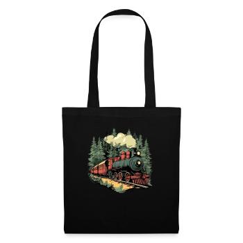 Train forestier au soleil - Sac en tissu - noir - Devant