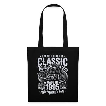 1995 Vintage Born Motorcycle Birthday Gift - Tote Bag - black - Front