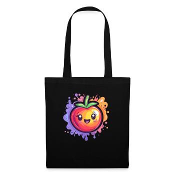 Tomate avec éclaboussure - Sac en tissu - noir - Devant