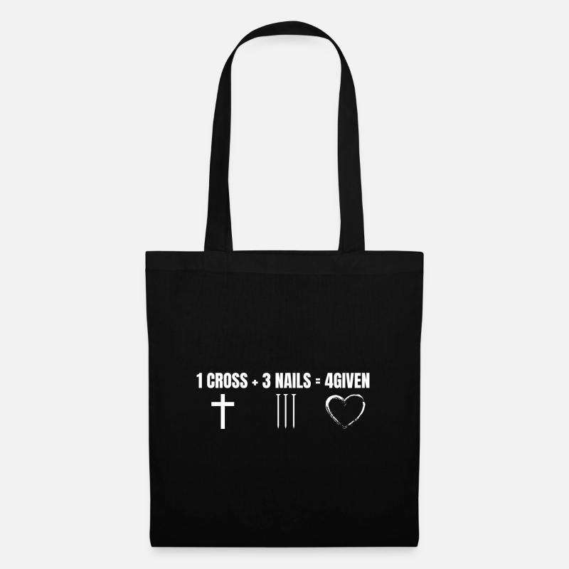 christliches Jesus 4given T-Shirt Geschenk - Stoffbeutel - Schwarz