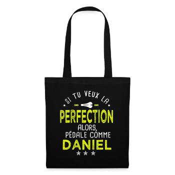 daniel si tu veux la perfection à vélo cycliste - Sac en tissu - noir - Devant