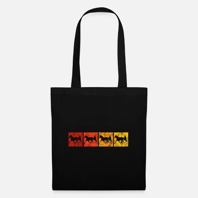 Traber Trabrennen in retro oder vintage Style - Stoffbeutel - Schwarz
