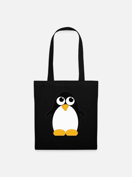 Pinguin (penguin) 01 - Stoffbeutel - Schwarz