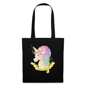 Queen pastel unicorn - Sac en tissu - noir - Devant