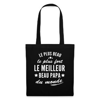 le meilleur beau papa du monde - Sac en tissu - noir - Devant