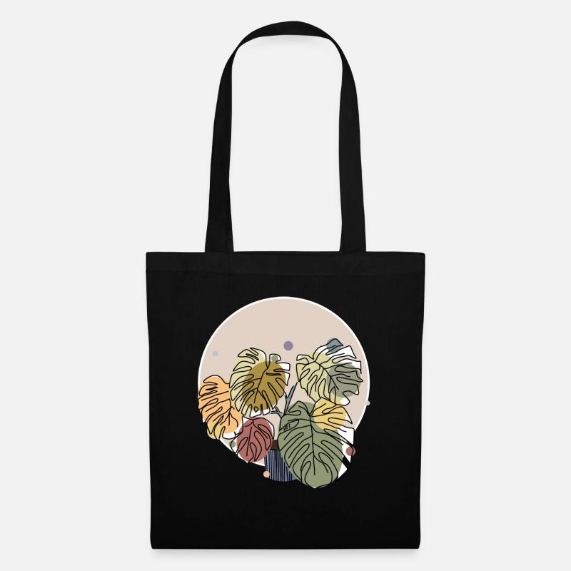 Vintage Blumen - Stoffbeutel - Schwarz