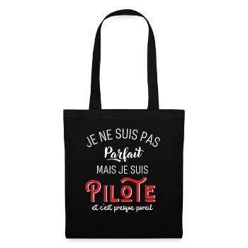 pas parfait mais pilote - Sac en tissu - noir - Devant