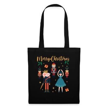 Klara Nussknacker Figur Prinz Ballett Weihnachts - Stoffbeutel - Schwarz - Vorne