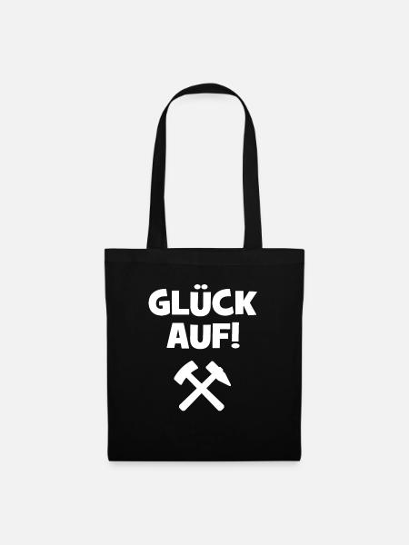 Glück auf - Ruhrpott - Bergbau - Bergwerk - Pott - Stoffbeutel - Schwarz