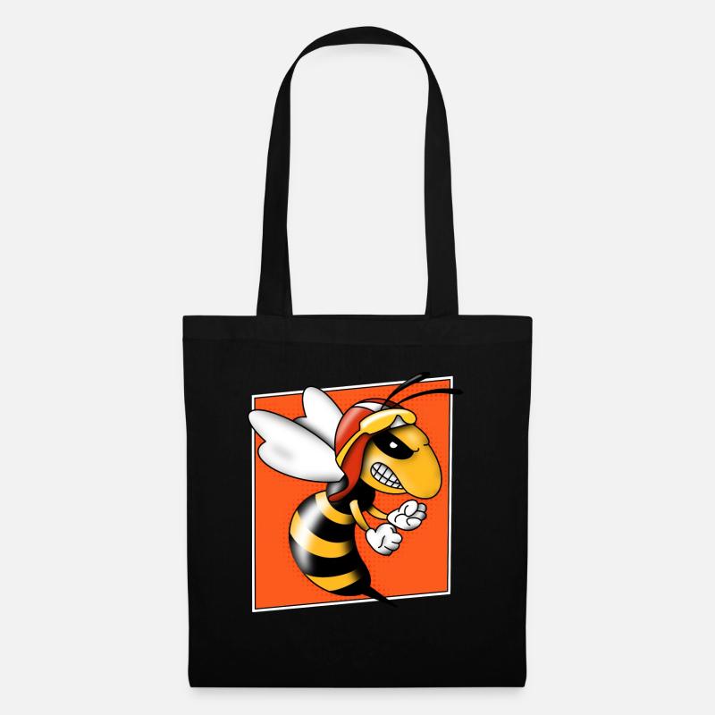 Hornet halftone Biene Wespe Pop Art Comic Style - Stoffbeutel - Schwarz
