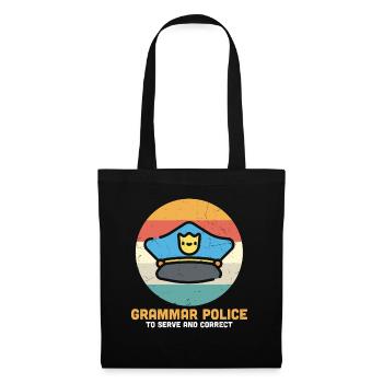Grammatikpolizei, um zu dienen und zu korrigieren - Stoffbeutel - Schwarz - Vorne