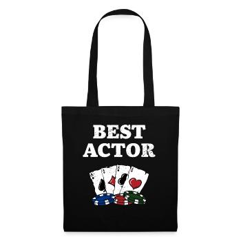Meilleur acteur Drôle Poker Humour Joueur de Poker Joueur de Poker - Sac en tissu - noir - Devant