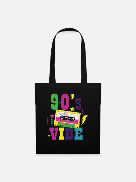 1990iger Sprüche 90s Geschenksidee - Stoffbeutel - Schwarz