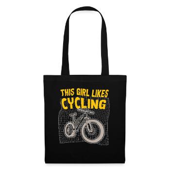 Fille aime le cyclisme, le cardio, le vélo drôle - Sac en tissu - noir - Devant