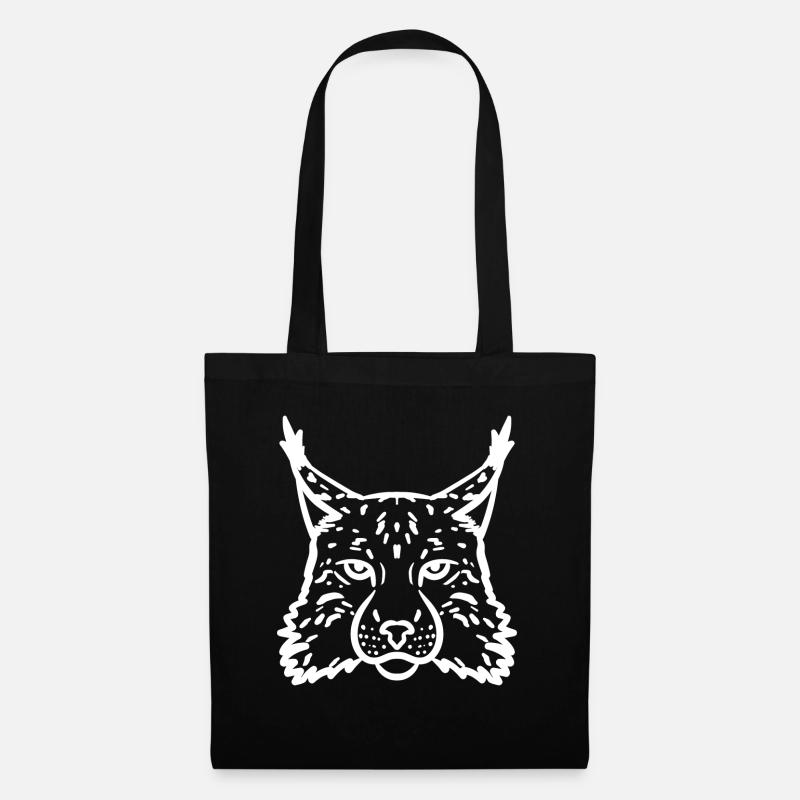 Luchs weiß - Stoffbeutel - Schwarz