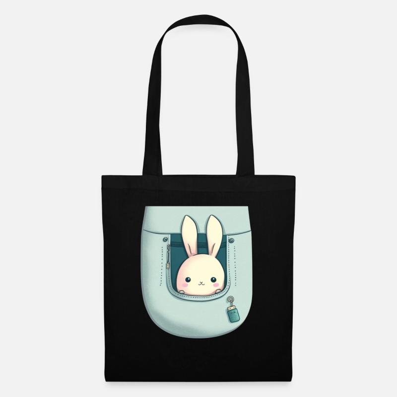 Kawaii Kaninchen! - Stoffbeutel - Schwarz