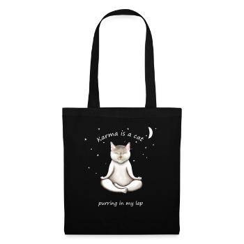 LE KARMA EST UN CHAT QUI RONRONNE SUR MES GENOUX - Sac en tissu - noir - Devant