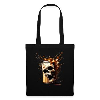Explosion de bière Skull - Sac en tissu - noir - Devant