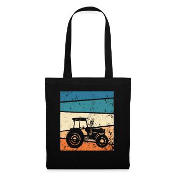Tractor Retro Farmer - Tote Bag - black - Front