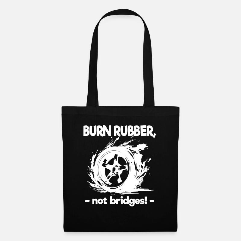 Burn Rubber Burnout Auto Tuning Car Drifting Drift - Tote Bag - black